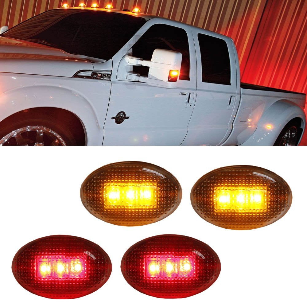 For 1999-2010 Ford F350 Led Side Fender Marker Lights Smoke 2 X Front 2 X Rear