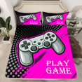 thumbnail image 2 of Manfei Modern Gamepad Gamer Queen Sheet Sets,Circle Dots Flat Sheet,Gray Pink Black Queen Fitted Sheet For Boys Kids,Ultra Soft Home Decor,4-Piece, 2 of 7