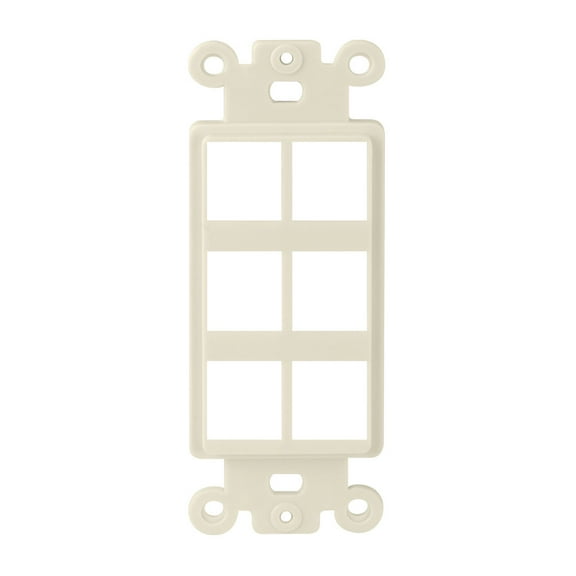 Construct Pro 6-Port Single Gang Keystone Decora Style Insert Strap (Light Almond)