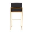 thumbnail image 6 of Lumisource Fuji Contemporary High Back Barstool in Gold Steel and Black Faux Leather - Set of 2, 6 of 7