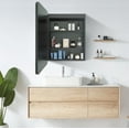 thumbnail image 5 of 24x30 inch Medicine Cabinet with Mirror,Wall Mounted Storage Organizer 3 Colors with Light,Anti-Fog,Black, 5 of 10