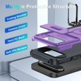thumbnail image 4 of KOMI for Google Pixel 9 Pro XL Case with Tempered Glass Screen Protector and Camera Lens Cover,Rotated Ring Stable Kickstand,Heavy Duty Shockproof Protective Phone Cover Purple, 4 of 5