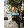 thumbnail image 2 of Sandy Bottoms Way Beach Theme Street Sign 16" x 4" Funny Tin Sign Shore Home Decor, 2 of 4
