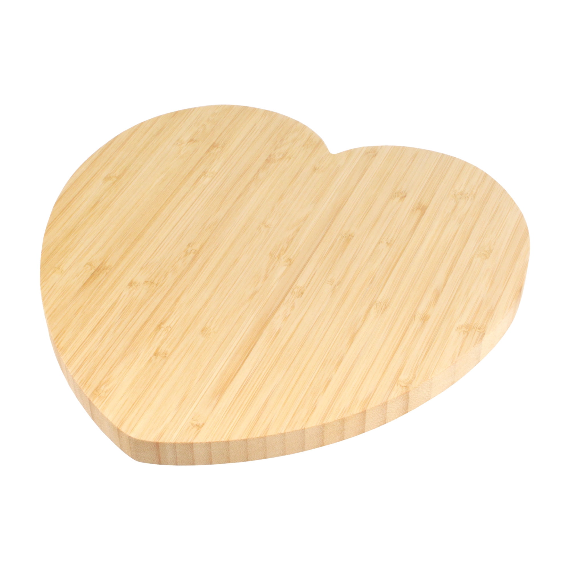BambooMN Heart-Shaped Bamboo Serving and Cutting Board, 12" x 12" x 0.75" - 100 Pieces
