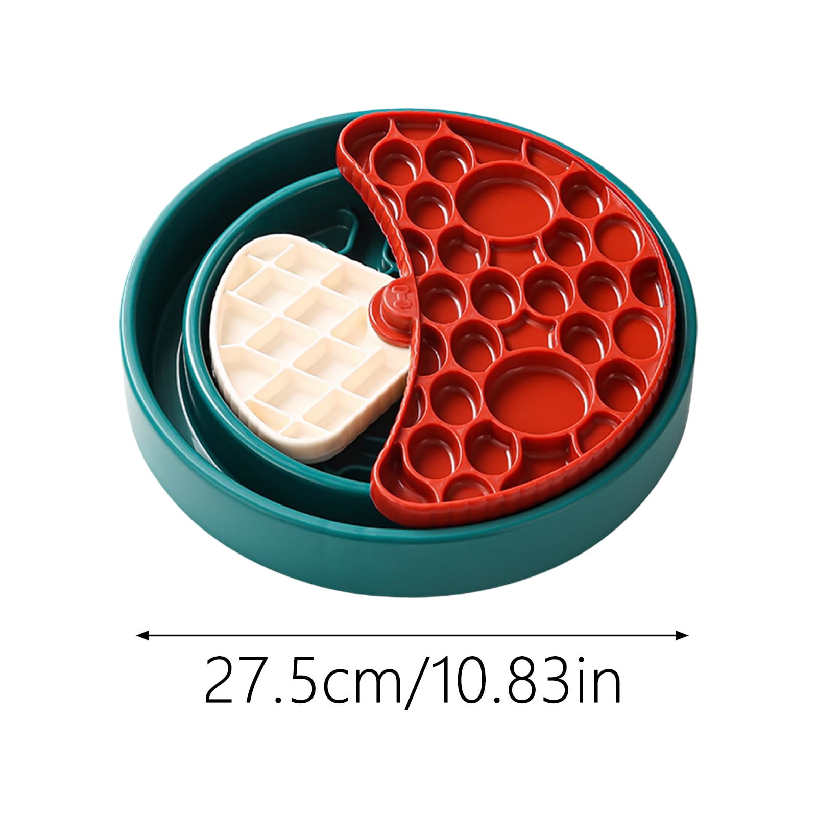 Gytml 360° Rotating Slow Feeder Puzzle Bowl, Interchangeable Food Lick Mats For Dogs Cats, Anti-Gulping Enrichment Feeder Green-28.8X28.8X6cm
