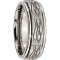 thumbnail image 4 of Titanium Ridged Edge 8mm Laser Design Brushed & Polished Band, 4 of 9