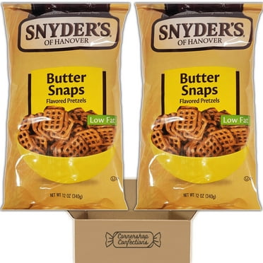 Snyder Pretzel Bundle Pack - Butter Snaps Flavored Pretzels - 2 Individually Sealed 12 Ounce Bags - Buttery and Crunchy - For Snacks, Lunches, Movies in Cornershop Confections Pack