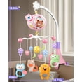 thumbnail image 2 of YUANAO Baby Crib Mobile Toys with Music and Lights, Mobiles for Cribs, Baby Mobile Arm Toys Hanging for Girls, Boys, Bassinets Nursery Musical Portable Mobile Clip On(Pink), 2 of 7