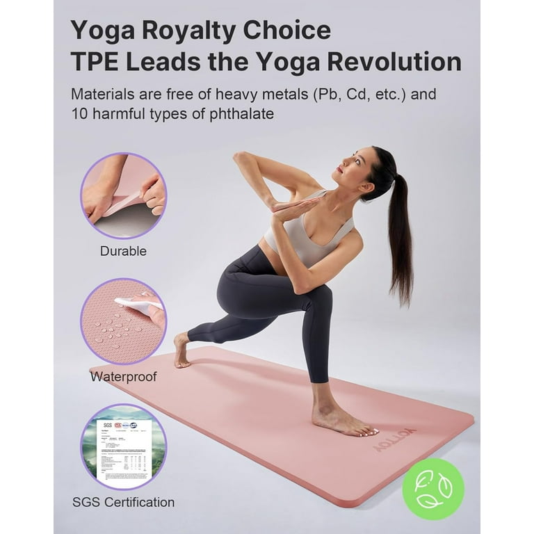 Workout Mat Standard Thickness Of Yoga Mat YOTTOY Yoga Mat，Extra