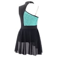 thumbnail image 4 of Alvivi Kids Girls Sequins One Shoulder Ballet Lyrical Dance Costume Contemporary Latin Leotard Dress Light Green 12, 4 of 7