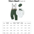 thumbnail image 6 of ZOEREA Baby Boy Outfits Suits Infant Formal Dress Clothes Gentleman Wedding Print Shirt+Beret Hat+Suspender Pants+Bowtie, 6 of 6
