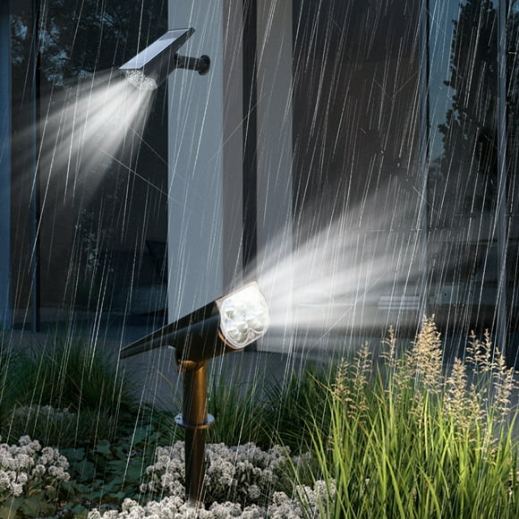 Dvkptbk Lampe Solaire Lumineuse Projecteurs Solaires, Lumières Solaires d'Extérieur 2-en-1 Sans Fil pour Cour Jardin Drapeau Piscine Patio Véranda Allée (Lot de 1) Éclairage et Plafond