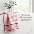 thumbnail image 3 of REGALWOVEN Striped Cotton Bathroom Hand Towels, 13 x 29 Inch Soft Absorbent Decorative Hand Towels Pink 2-Piece, 3 of 7
