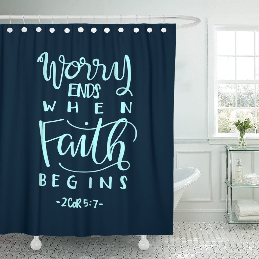 PKNMT Worry Ends When Faith Begins Bible Verse Hand Lettered Shower