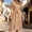 Khaki, variant on NTACZA Summer Dresses Casual Midi Collared Ruched Waist Short Sleeve Shirt Dress Vacation Size L