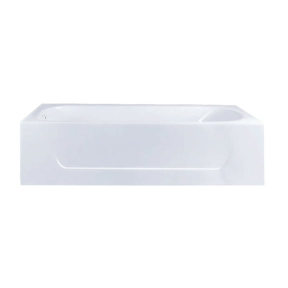 Aqua Eden VCTAP603015L 60" Cast Iron Rectangular 3-Wall Alcove Tub, Left Drain Hole, White
