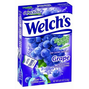 Welch's Singles To Go! Drink Mix, Grape, 0.45 Oz, 6 Ct
