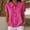 *Hot Pink, variant on Women's Collared Short Sleeve Button Down Shirt, Casual Solid Color Knit Blouse Black,Women's Plus XXL
