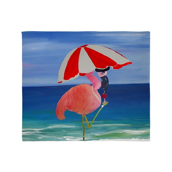 CafePress - Flamingo Beach Wine Throw Blanket - Soft Fleece Throw Blanket, 50"x60" for All Ages