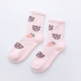 thumbnail image 2 of Huowey Women's Fuzzy Crew Socks Thick Floor Casual Socks Ruffles Polka Dot Pattern Comfort Fall Winter Warm Lounging Home Socks, 2 of 5