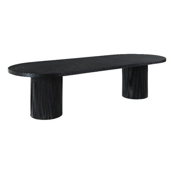 Pemberly Row Modern / Contemporary Black Oak Wood Dining Table
