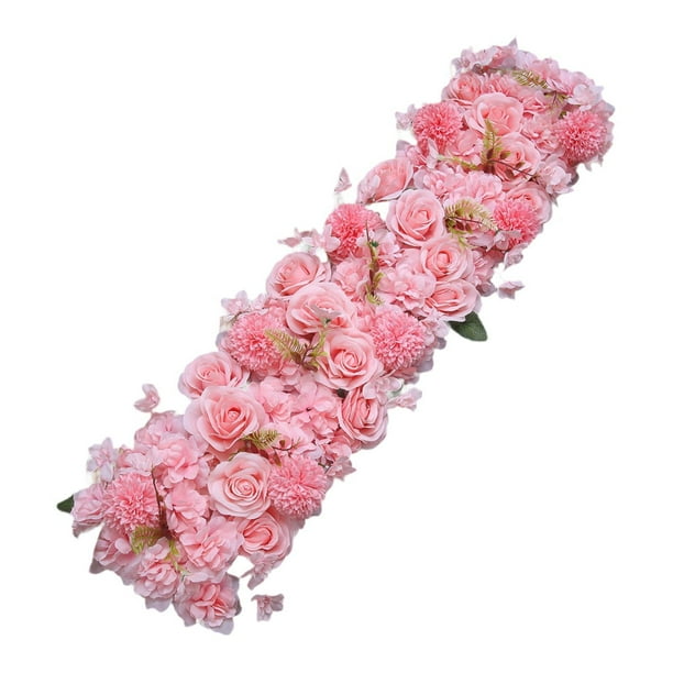 Panel de flores artificiales, panel floral de seda, fila de flores 3D, arco para puerta, flor Rosa