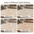 thumbnail image 7 of ODIKA 6'x9' Khaki Cream Wavy Abstract Design Washable Area Rug Playful Geometric Stripes with Modern Flair for Dining Room, Under Table, Office Décor, Non-Slip Chair-Friendly, 7 of 7
