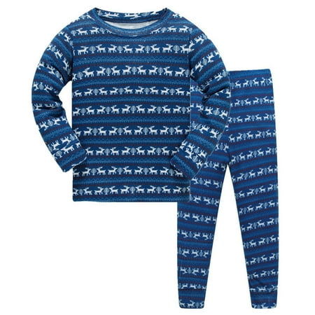 

ZRBYWB Christmas Toddler Boy Outfits Pajamas Reindeer Cotton Kids 2 Piece Pj s Long Sleeve Sleepwear Clothes Set Xmas Outfits Baby Clothing