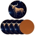 thumbnail image 2 of Constellation 6pcs Round Microfiber Leather Coasters, 11x11 cm/4.3x4.3 in - Premium Table Drink Coasters Set for Home and Office, 2 of 6