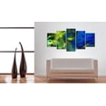 thumbnail image 2 of Tiptophomedecor Abstract Canvas Wall Art - Dance Of Green Flames - Stretched & Framed Ready To Hang Art, 2 of 4