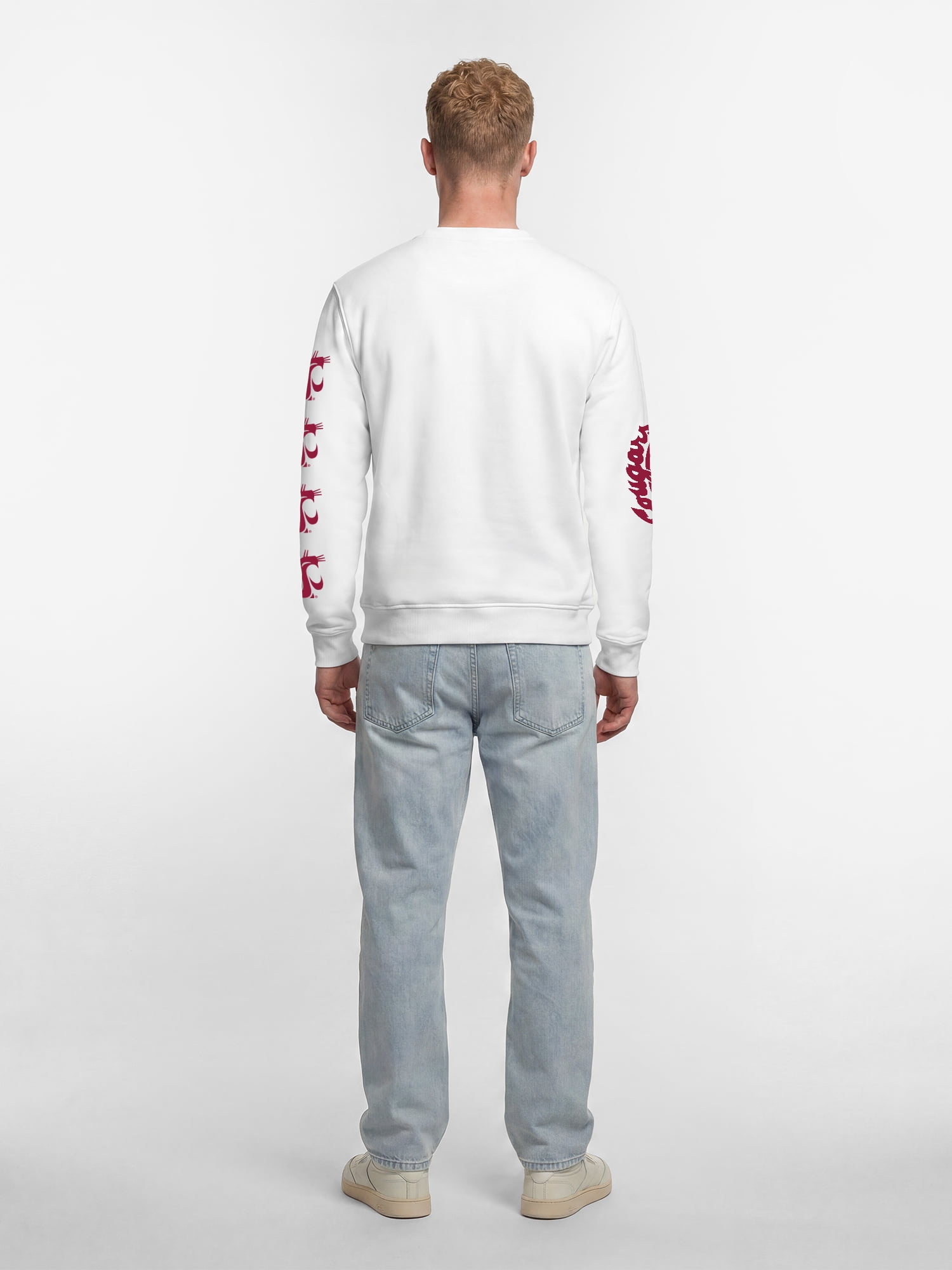 Washington State Cougars Reebok Mens White Crew Sweatshirt