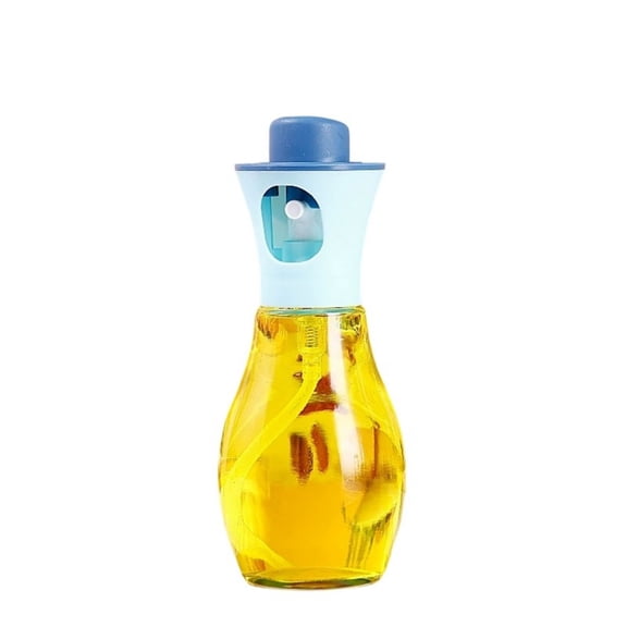 Glass Oil Sprayer For Cooking Fine Mist Nozzle Pump Dispenser For BBQ Grill Baking 150 180 200ML Capacity Hygienic Lid Easy Refill Dishwasher Safe For Olive Oil Vinegar Dressings,Blue