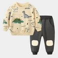 thumbnail image 2 of Gerichy Toddler Baby Boy Clothes Fall Winter Outfit, Boys Clothes Toddler Boy Clothes Toddler Baby Boy Clothing Sets Little Dinosaur Printed Long Sleeve Tops And Pants Kids 2Pcs Outfits, 2 of 4