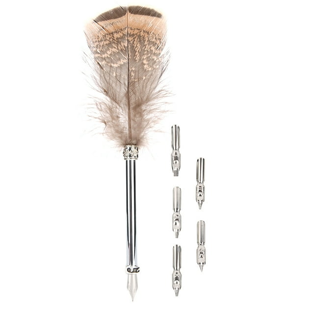 Table Decoration Feather Pen Set, Business Gift With Cute Feather Decor Feather Pen, School Office , For Kids, Students Type 2
