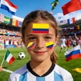 thumbnail image 4 of Uruguay Flag Temporary Face Tattoos 10 Piece Set Waterproof Sweat Resistant Decals For Football Fans Sports Events Viewing Parties And National Celebrations, 4 of 6