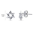 thumbnail image 4 of BERRICLE Sterling Silver Star of David Fashion Necklace and Earrings Set for Unisex, Rhodium Plated, 4 of 13