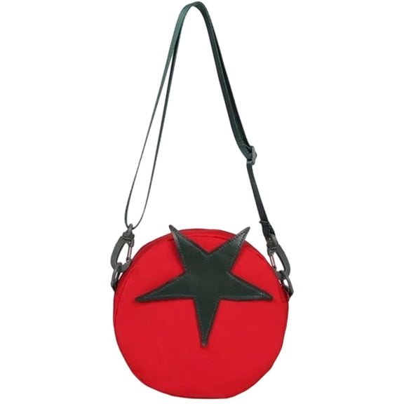 Jiibva Tomato Shape Shoulder Bags Purse for Women Novelty Handbags Unique Crossbody Bag for Teens with Adjustable Shoulder Strap