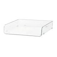 thumbnail image 2 of Vacemry Under $5 Wide Desktop Organizer, Stackable Acrylic File Tray for Office Supplies, Multi-Compartment Paper Storage Box, Transparent Document Sorter for Desk Organization, 2 of 7