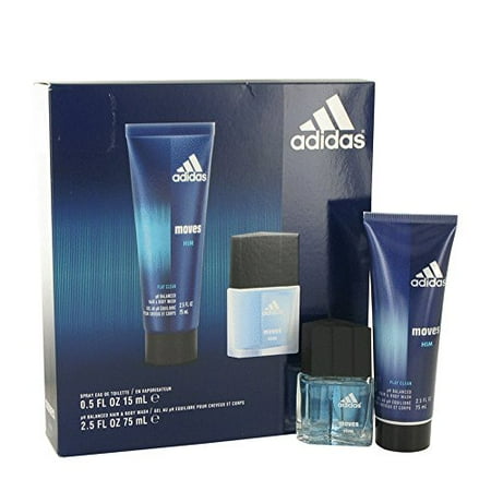 Gifts For Men Under 25 Adidas Moves Gift Set 0.5 oz Eau De Toilette Spray + 2.5 oz Hair & Body Wash for Men ()