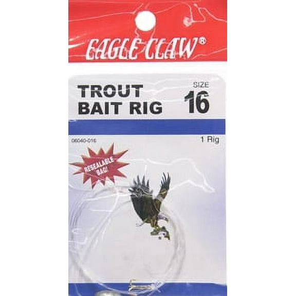 Eagle Claw Trout Sinker Bait Rig, Gold, Size 16