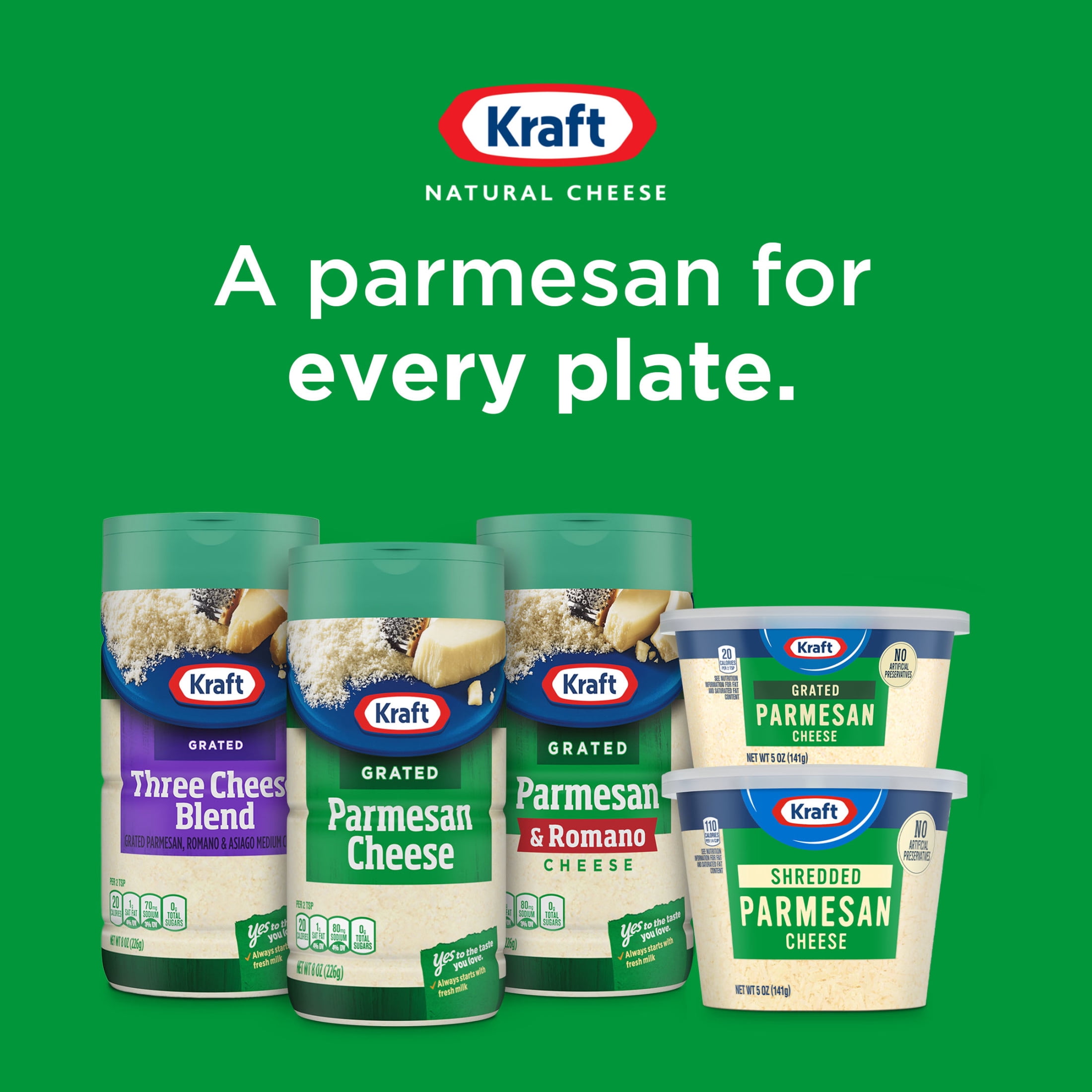 Kraft Natural Grated Parmesan Cheese Shaker, 3 oz Bottle