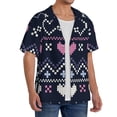 thumbnail image 2 of Honeii Pixel Heart Winter for Men's Short-Sleeved Button-Up Collared Shirt Featuring A Pocket, Perfect for Beach Vacations, And Travel Adventures.-4X-Large, 2 of 5