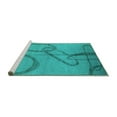 thumbnail image 2 of Ahgly Company Machine Washable Indoor Rectangle Oriental Turquoise Blue Industrial Area Rugs, 7' x 9', 2 of 4