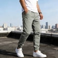thumbnail image 2 of WIZUTIZ Men's Outdoor Jogging Casual Sweatpants Stretch Waist Lightweight Cargo Pants, 2 of 5