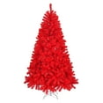 thumbnail image 4 of Artificial Red Christmas Tree with LED Lights, 6FT Pre-Lit Xmas Tree w/ 300 LEDs, 10 Modes, Premium PVC Branches, Easy Setup, 4 of 10