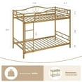 thumbnail image 2 of Bunk Bed Twin Over Twin with Ladder & Full Safety Guardrail, Heavy Duty Metal 400 LBS Weight Capacity, Space-Saving Design, Noise Free & No Box Spring Needed, Easy Assembly, 2 of 7