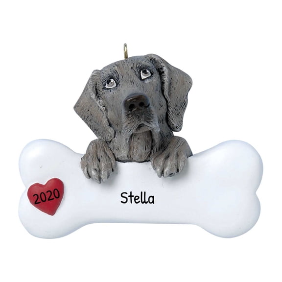 Personalized Weimaraner Ornament 2024 - Dog Bone Ornaments Gifts for Dogs First Christmas Decor