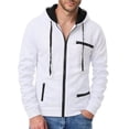 thumbnail image 2 of LYSMORA Men's Contrast Lined Full Zip Hoodie Jacket, Multi Zipper Pocket Raglan Long Sleeve Casual Athletic Zip Up Sweatshirt, 2 of 6