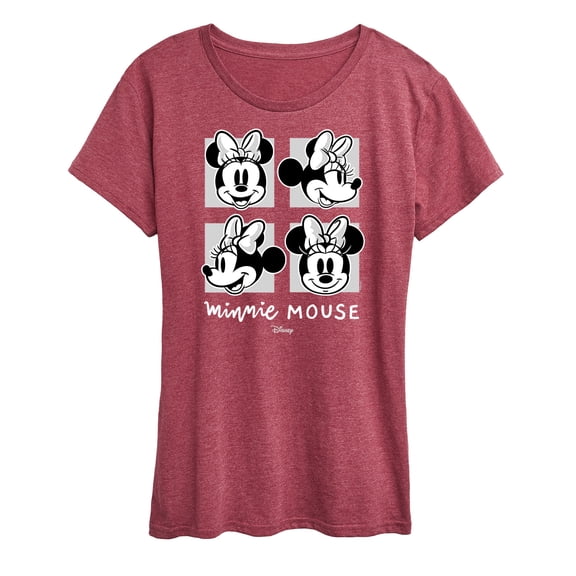 Disney - Mickey & Friends - Minnie Mouse - Black & White Photo Grid - Women's Short Sleeve Graphic T-Shirt