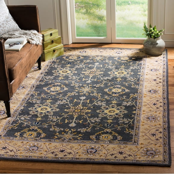 Safavieh Easy Care Alban Oriental Area Rug, Gray/Cream, 6' x 9'